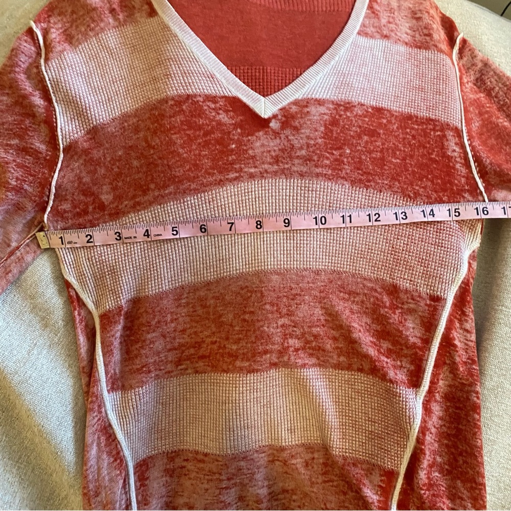 KOKUN V Neck Striped Sweater - Picture 9 of 13
